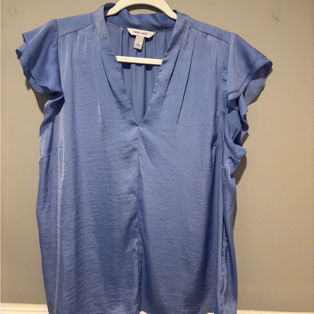 Elegant Blue Women's Top - Nine West - Size Large NWOT